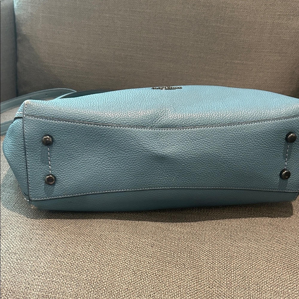 Coach Teal Leather Shoulder Bag - Picture 2 of 8